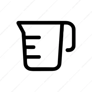 Simple Lineart Measuring Cup Volume Scale Icon