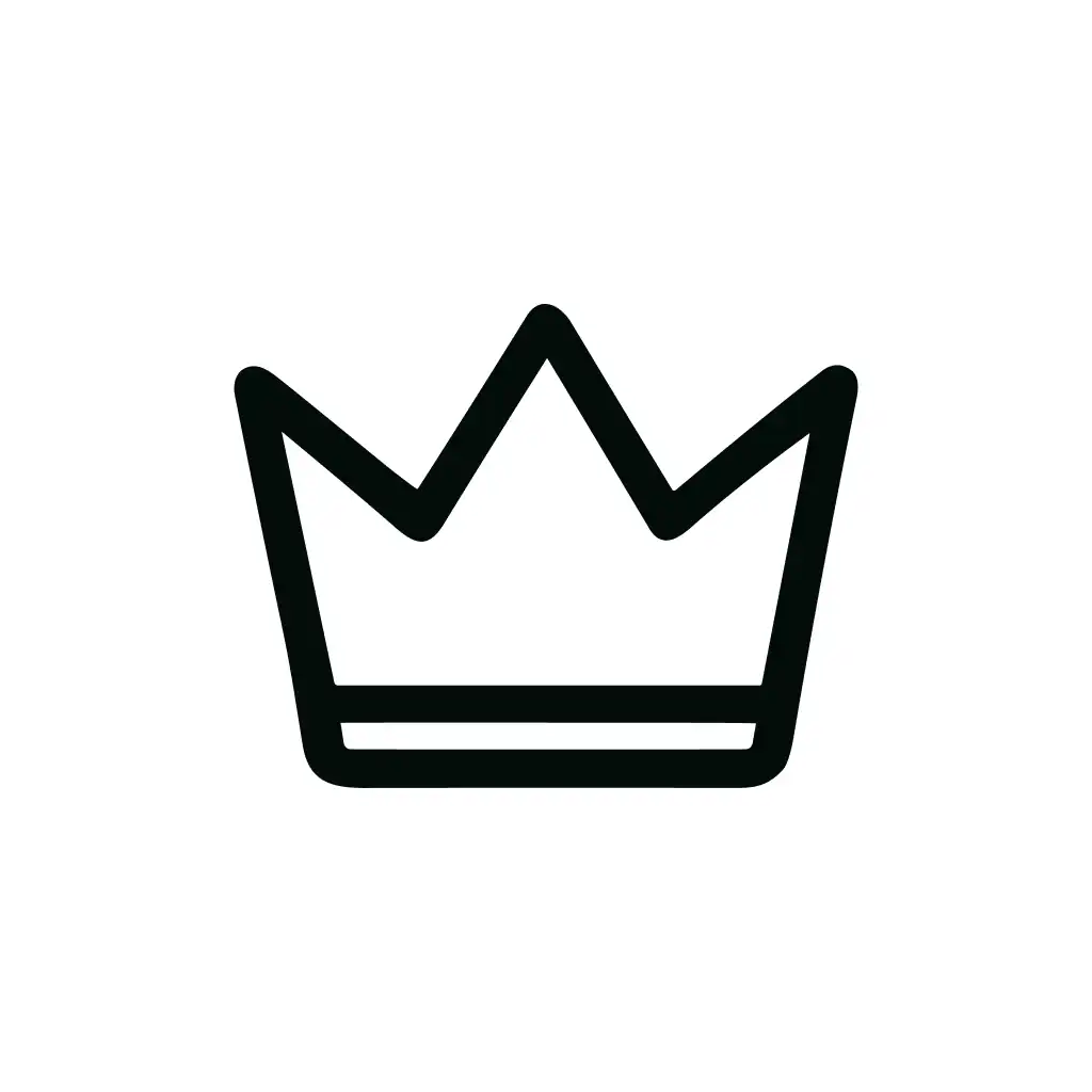 Simple Outline Crown Symbol Royal Authority Icon