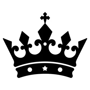 Simple Silhouette Black Crown Royalty Symbol Graphic