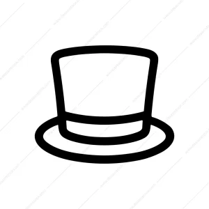 Simple Line Drawing Top Hat Formal Attire Icon