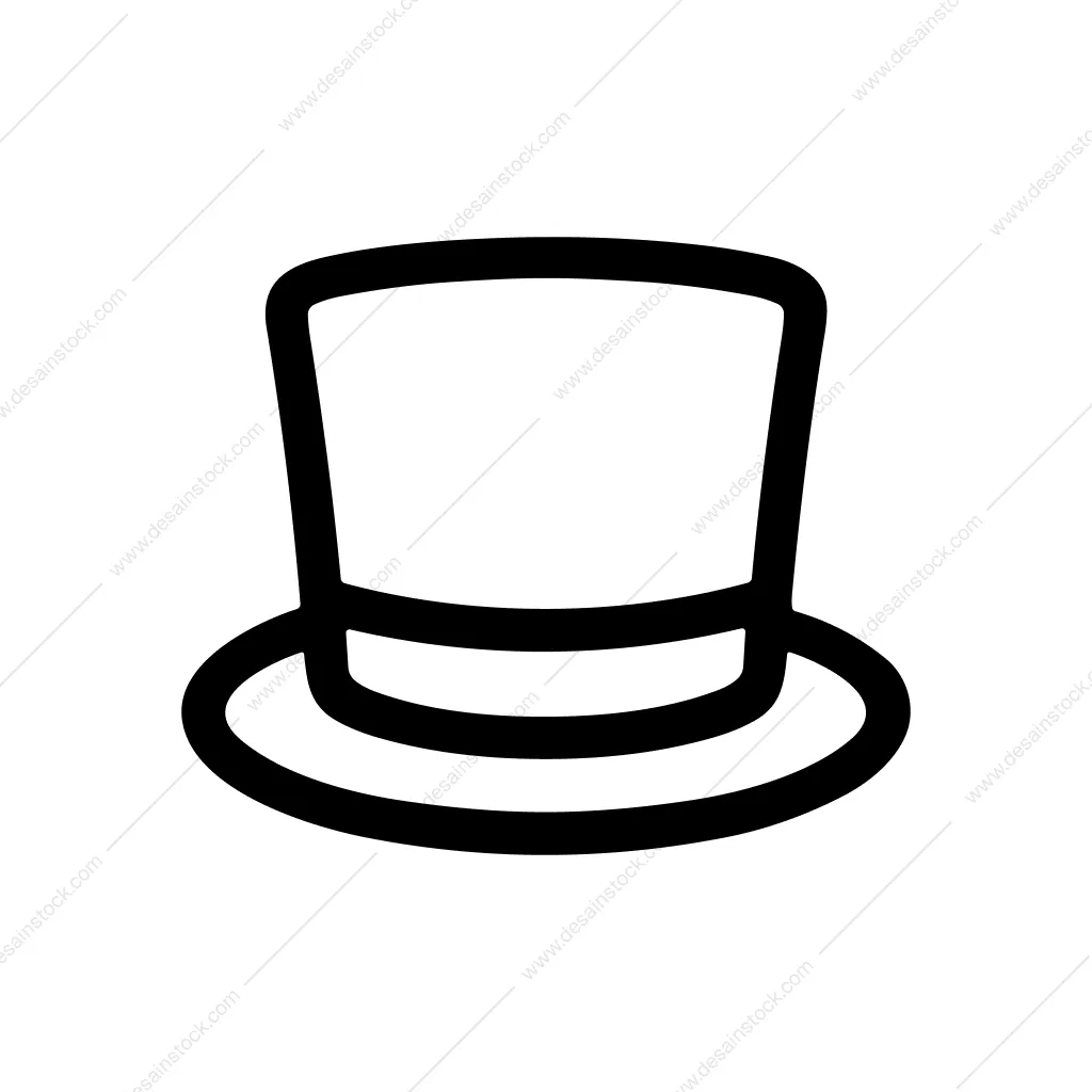 Simple Line Drawing Top Hat Formal Attire Icon