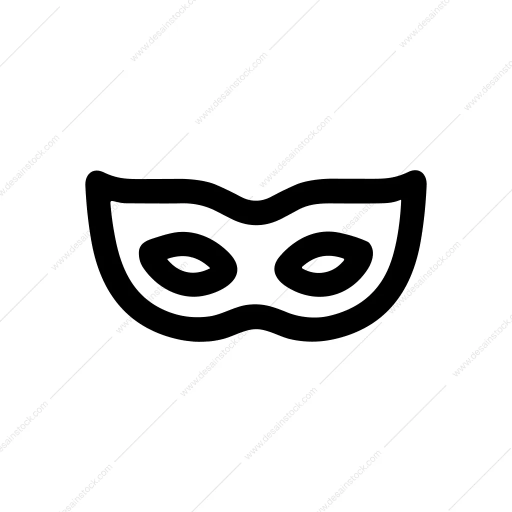 Simple Bold Line Carnival Mask Shape Icon