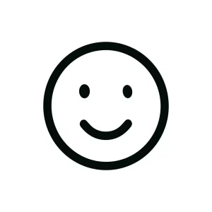 Minimalist Outline Simple Smiling Face Emoticon Expression Graphic Icon