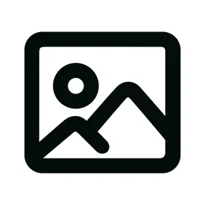 Simple Line Drawing Landscape Mountain Sun Square Frame Icon