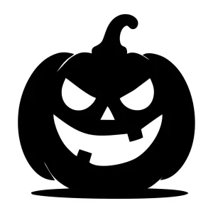Silhouette Spooky Halloween Pumpkin Face Jack O Lantern