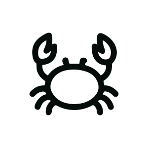 Simple Lineart Crab Outline Seafood Animal Shape Icon