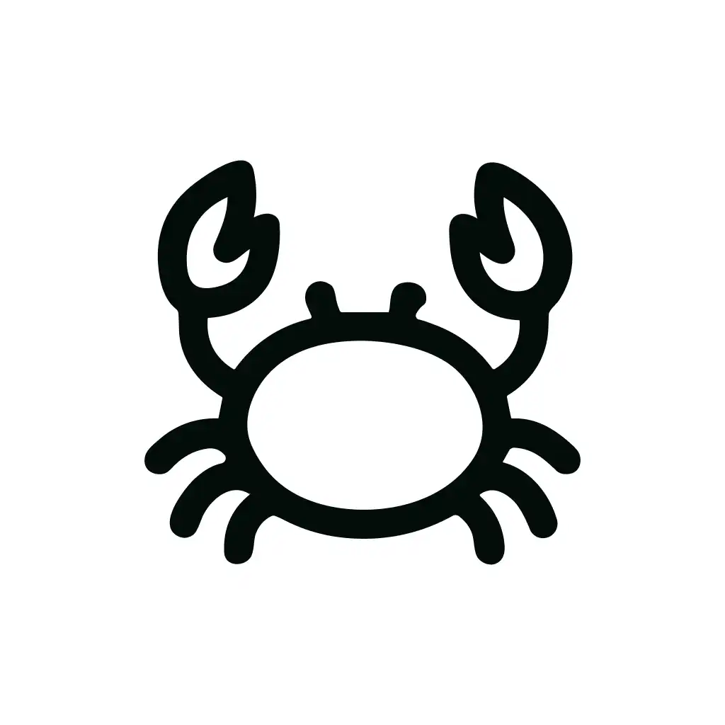 Simple Lineart Crab Outline Seafood Animal Shape Icon