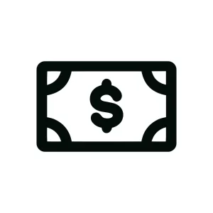 Simple Outline Dollar Currency Money Sign Icon