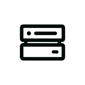 Simple Outline Style Server Database Storage Minimalist Line Art Icon