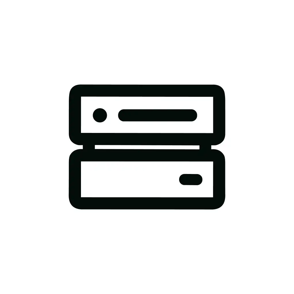 Simple Outline Style Server Database Storage Minimalist Line Art Icon
