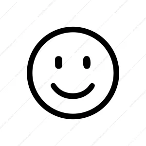 Simple Outline Happy Facial Expression Face Emoticon