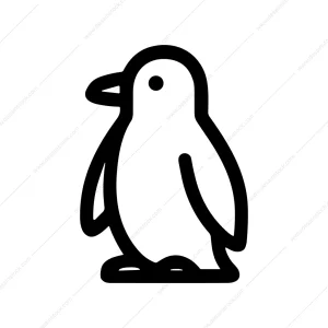 Simple Outline Penguin Shape Arctic Animal Illustration