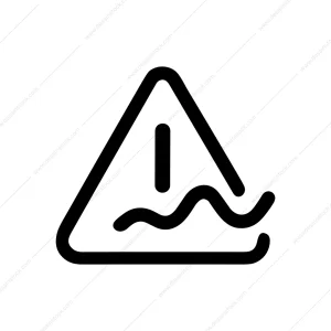 Simple Outline Slippery Road Alert Sign Illustration Icon