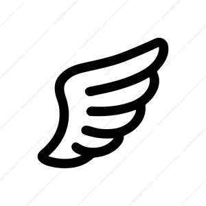 Simple Outline Single Wing Icon Illustration Graphic