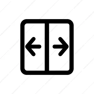 Simple Bold Sliding Doors Arrow Direction Symbol Icon