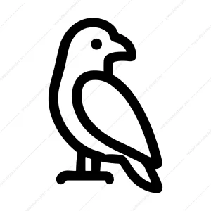 Simple Outline Black Crow Silhouette Shape Icon