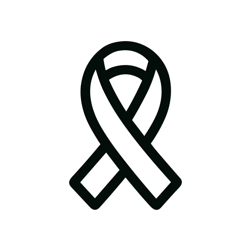 Simple Outline Awareness Ribbon Symbol for Support and Hope Icon