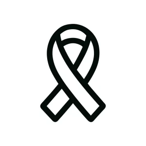 Simple Outline Awareness Ribbon Symbol for Support and Hope Icon