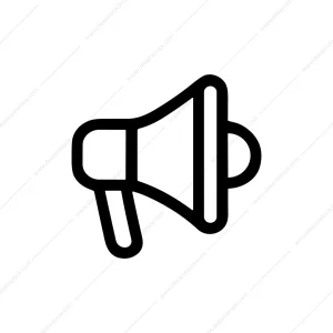 Minimalist Line Style Megaphone Announcement Marketing Icon Symbol