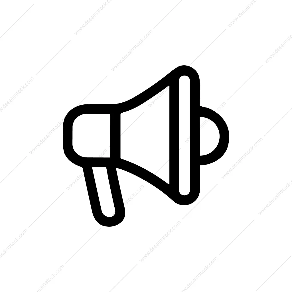 Minimalist Line Style Megaphone Announcement Marketing Icon Symbol