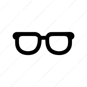 Simple Thick Line Eyeglasses Spectacles Accessory Graphic Icon