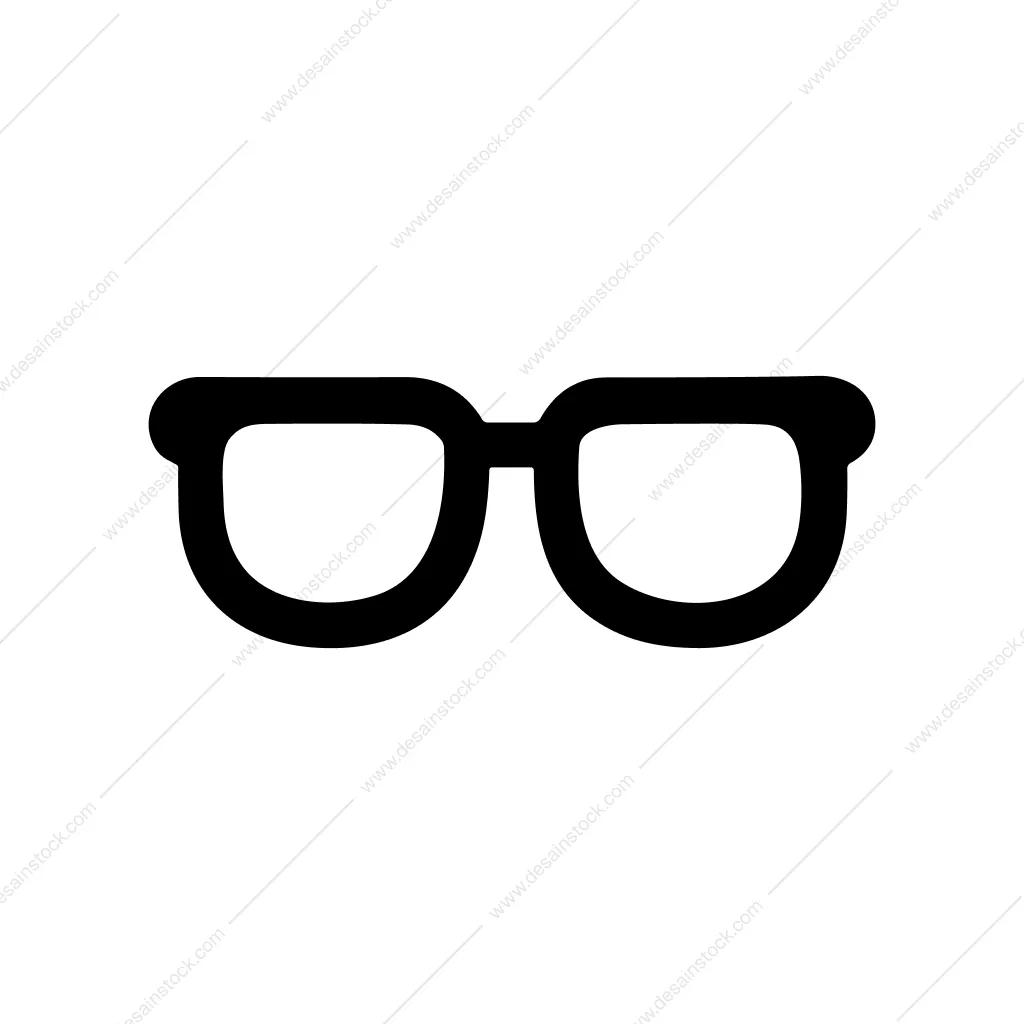 Simple Thick Line Eyeglasses Spectacles Accessory Graphic Icon