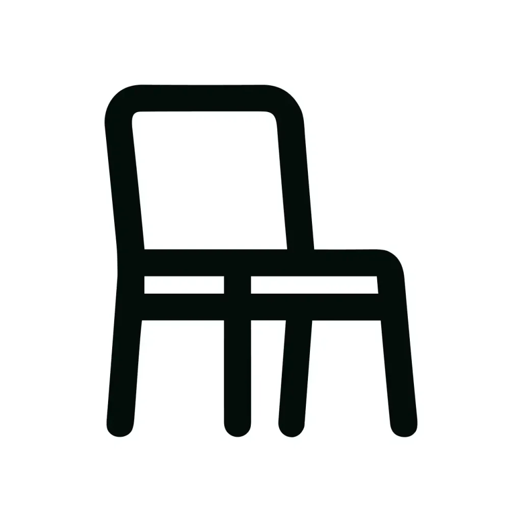 Minimalist Line Art Chair Simple Icon Style Interior Furniture