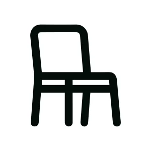 Minimalist Line Art Chair Simple Icon Style Interior Furniture