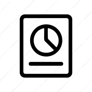 Simple Outline Diagram Report Statistics Pie Chart Graphic