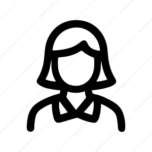 Simple Outline Business Woman Avatar Profile Icon