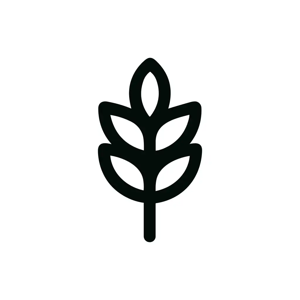 Simple Outline Wheat Grain Agriculture Plant Icon