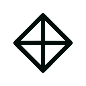 Simple Line Diamond Plus Shape Symbol Icon