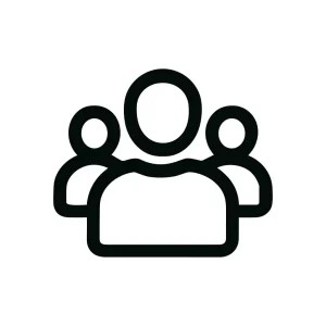 Simple Outline Crowd People Icon Group Symbol Design Element