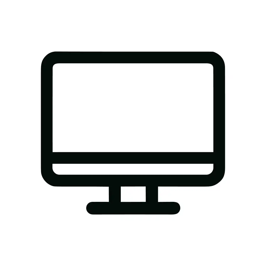 Simple Outline Black Computer Monitor Device Display Screen Icon
