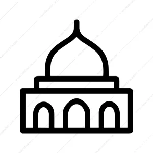 Outline Minimalist Mosque Simple Building Structure Icon