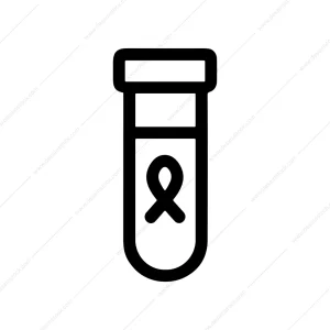 Outline Simple Test Tube Ribbon Awareness Icon