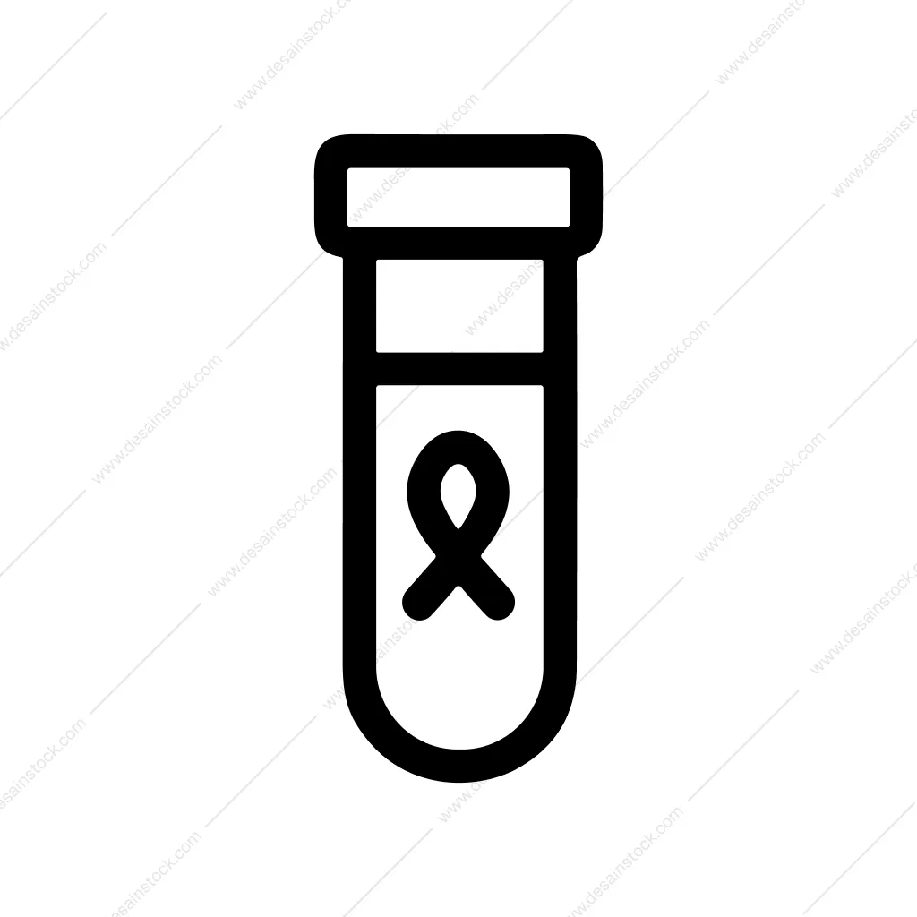 Outline Simple Test Tube Ribbon Awareness Icon