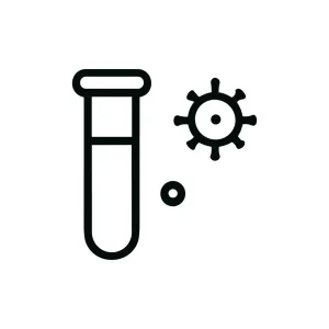 Minimalist Outline Medical Test Tube Virus Germs Icon Design Graphic