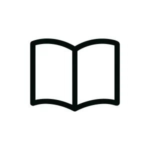 Simple Line Art Open Book Outline Icon