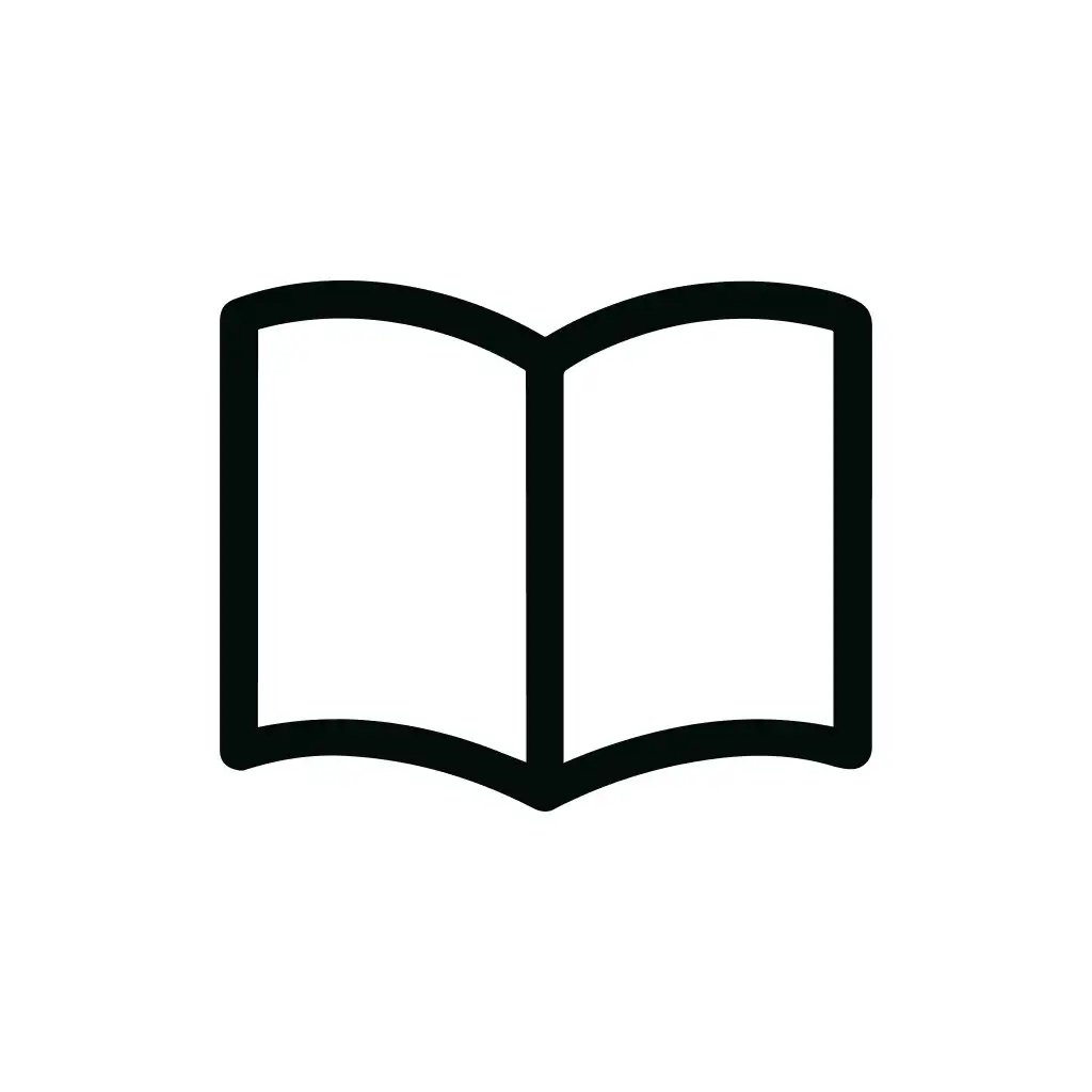 Simple Line Art Open Book Outline Icon