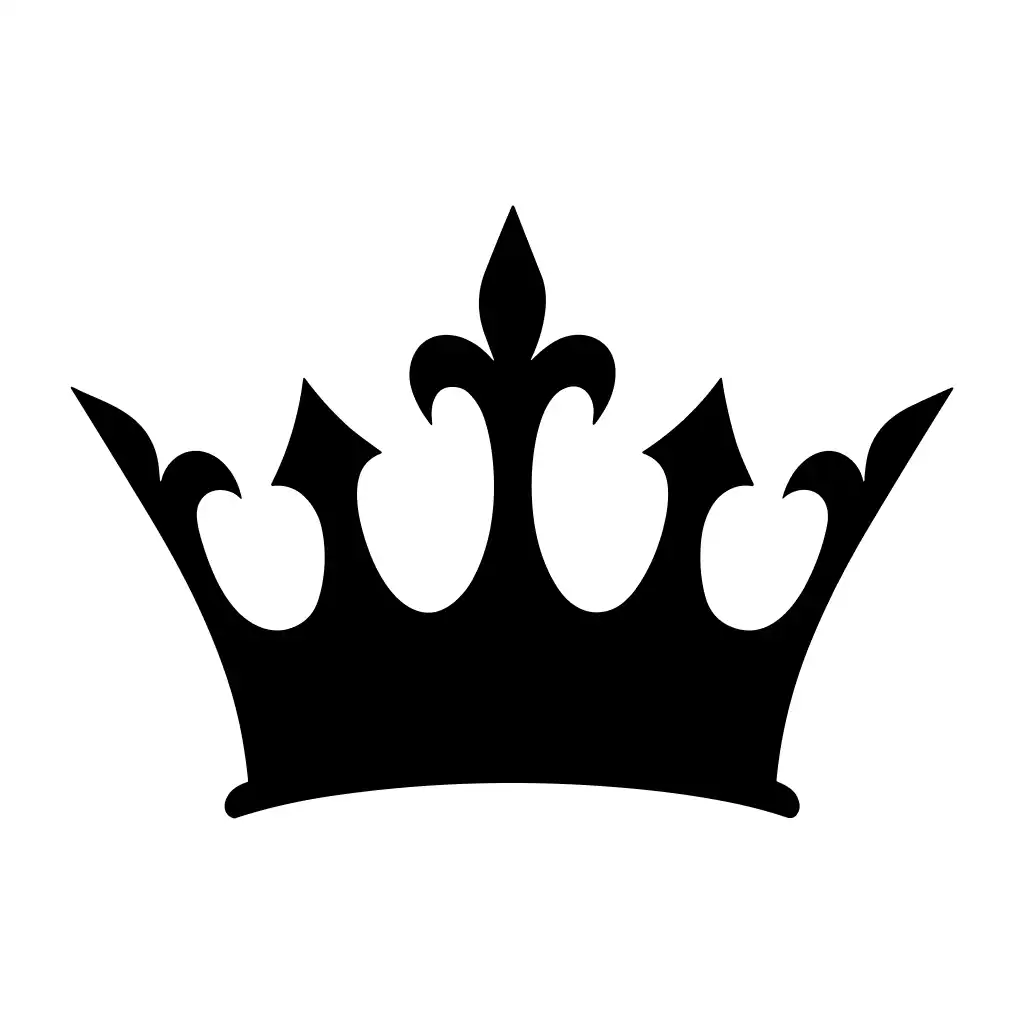 Simple Silhouette Elegant Crown Jewel Royalty Symbol