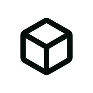 Minimalist Outline Cube Shape Geometry Graphic Element