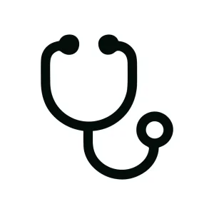 Minimalist Line Art Stethoscope Medical Device Health Checkup Healthcare Icon