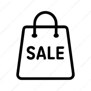 Simple Outline Sale Bag Icon, Minimalist Shopping Design
