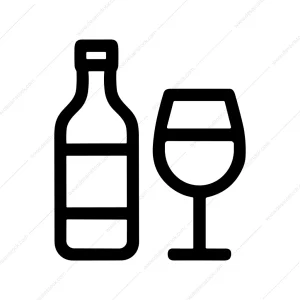 Simple Outline Wine Bottle Glass Drink Icon