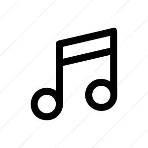 Simple Line Black Music Note Icon Symbol