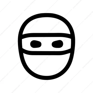 Outline Simple Ninja Masked Character Face Icon