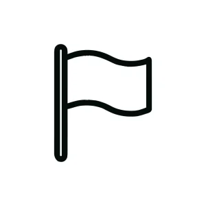 Simple Outline Waving Flag Symbol Isolated Icon