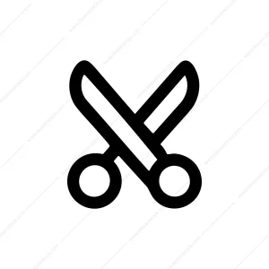 Simple Line Style Scissor Cutting Tool Icon