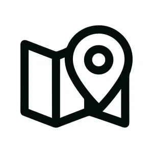 Simple Outline Map Location Pointer Icon for Navigation and Travel